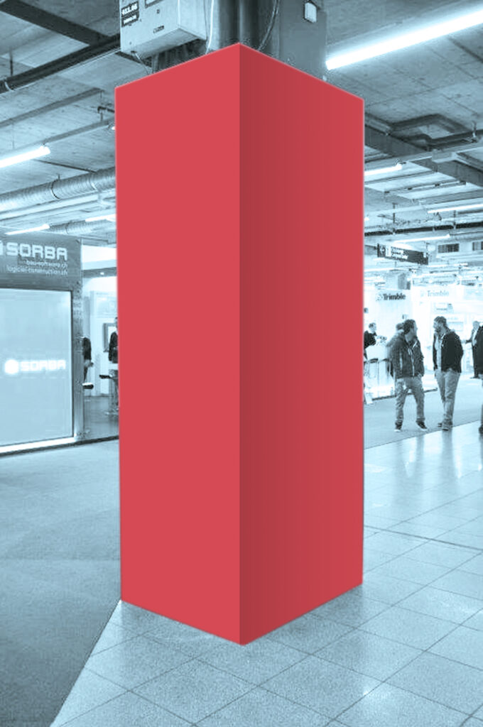 Werbung auf Hallensäule